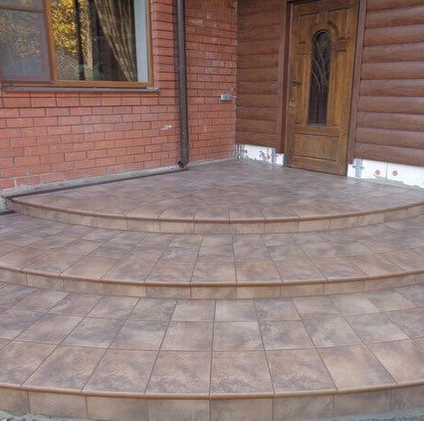 Монтаж клинкерных ступеней и плитки