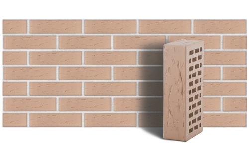 Кирпич лицевой керамический пустотелый ЛСР светло-серый рустик М175 250*120*65 мм